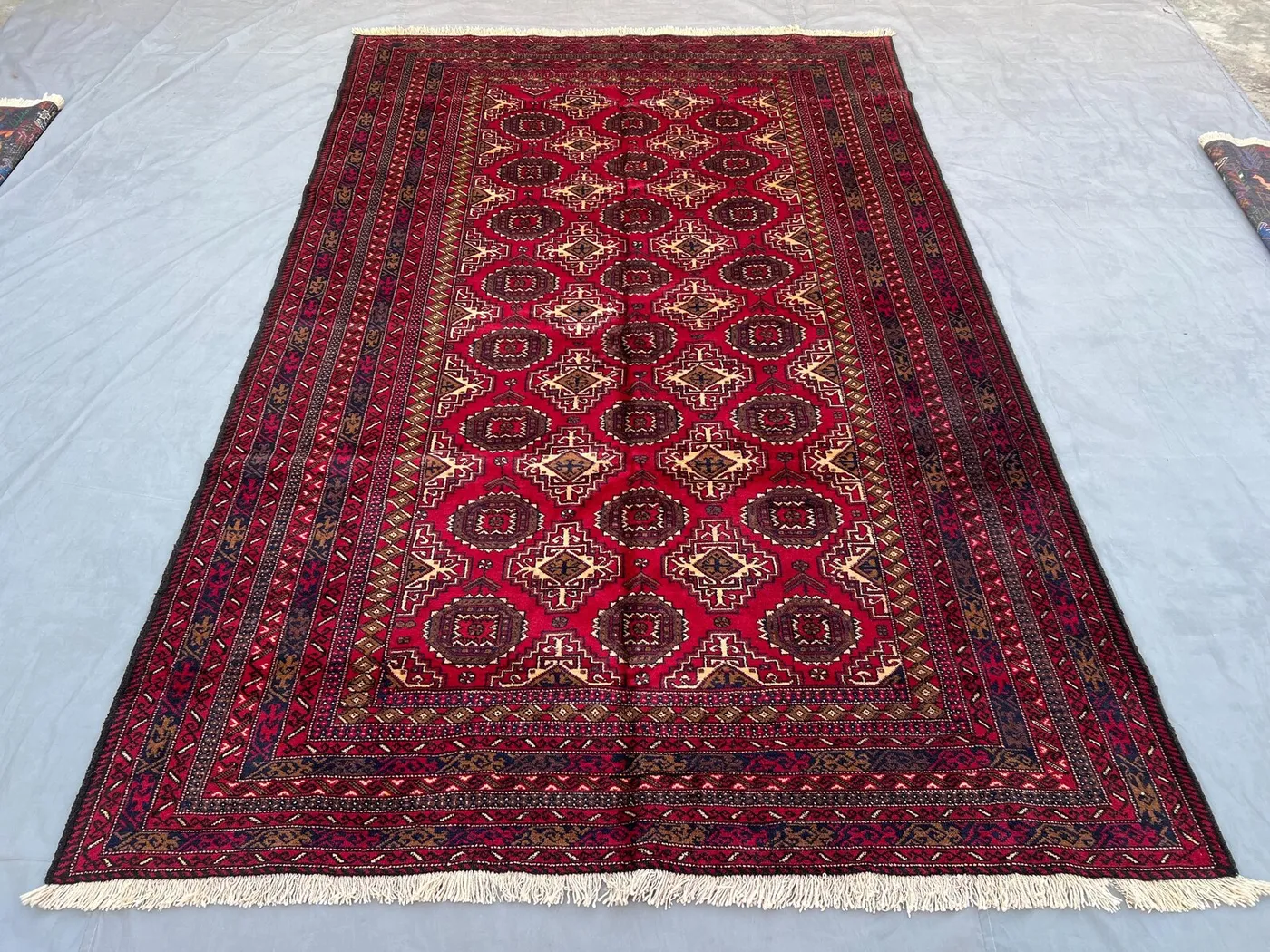 6'5"x9'9" ft, Antique Hand-Knotted Baluch Tribal Rug | Turkmen Geometric Wool Design | Rare Bedroom & Living Room Rug | Vintage Home Decor