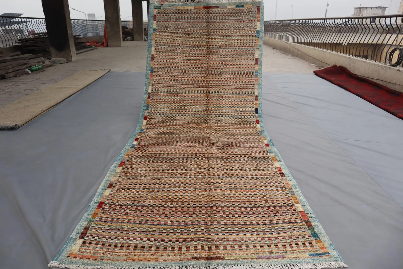 3'5x8'7 ft Afghan Hand-Knotted Oushak Rug, Turkmen Gabah Berber Runner Rug, Hallway Rug, Kitchen Rug, Modern Luxury Wool Rug, Enterway Rug