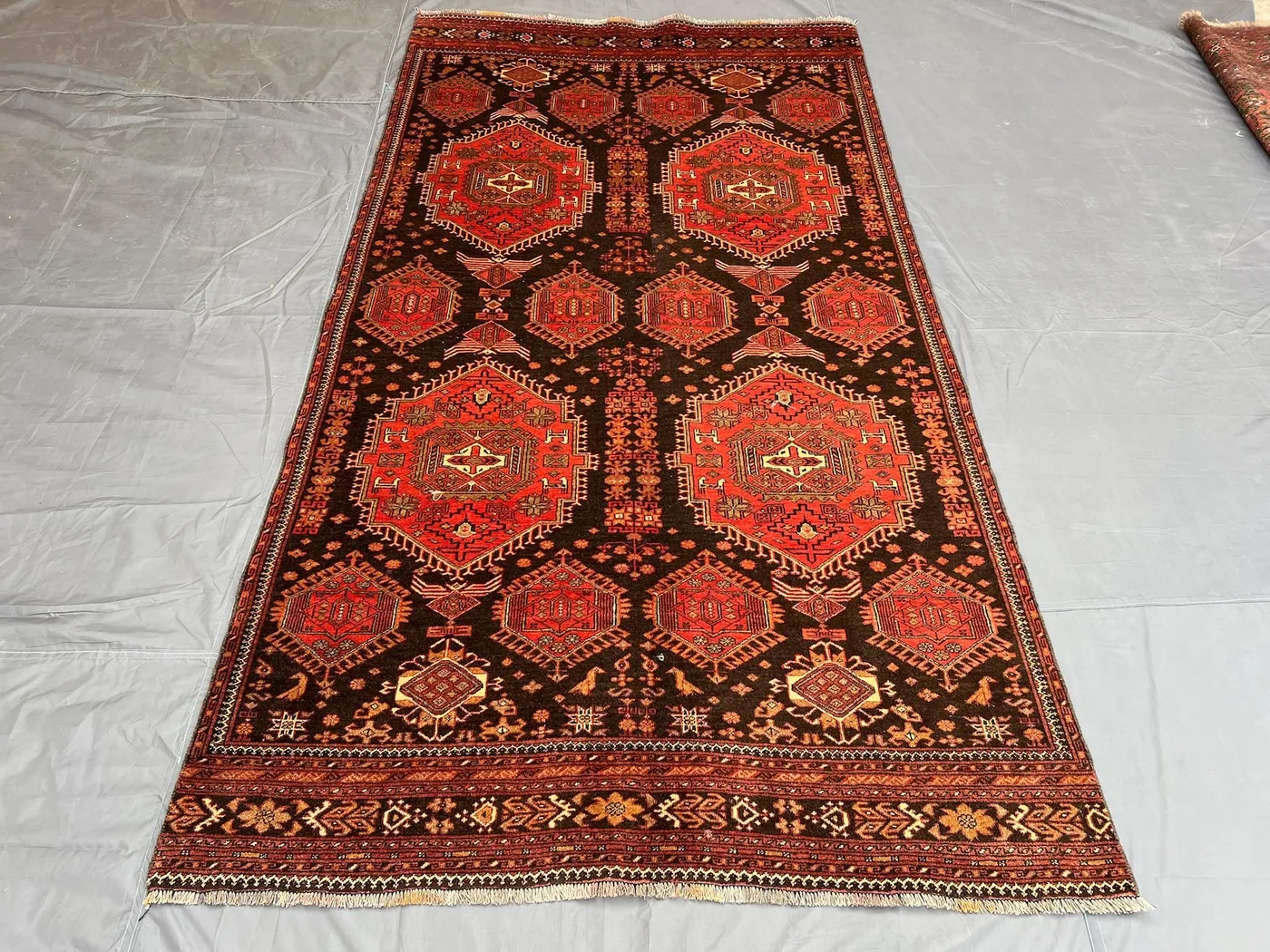 Rare Brown "5x9" ft Hand-Knotted Antique Caucasian Rug Vintage Wool Carpet Tribal Geometric Medallion Soft Pile living & hallway Area Decor
