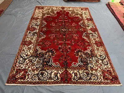 7×10 Turkish Hand-Knotted Vintage Rug Soft Wool Pile One-of-a-Kind Large Anatolian Rug Classic Tribal Home Dec