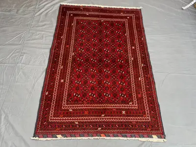 4x6 Patno's gull Rug, Vintage Antique Rug, Afghan Tribal Rug, Bukhara Rug, Turkmen rug, Handmade Wool Rug, Vin