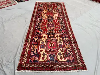 4x11 Turkish Hand-Knotted Vintage Runner, Oriental Medallion Wide Runner Rug, Soft Wool Unique Hallway Rug, Ge