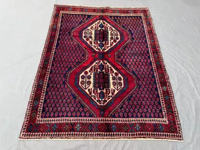 Turkish 4.11x6.3 ft hand knotted vintage rug, soft pile, one of a kind small luxury area rug, traditional Cauc