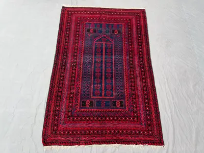 Afghan Hand Knotted Vintage Rug 3 x 5 ft | Soft Pile One of a Kind Small Area Rug | Turkoman Ersari Tribal Des
