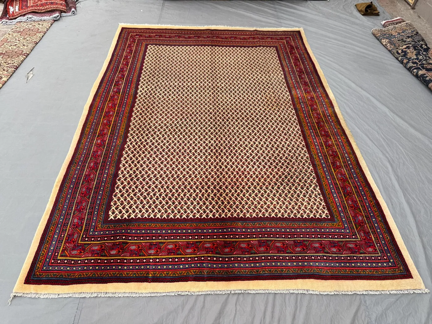 Turkish Hand Knotted Rug 7 x 10 ft | Vintage Soft Pile | One of a Kind | Large Area Rug | Turkish Inspired Caucasian Design | Bedroom decor