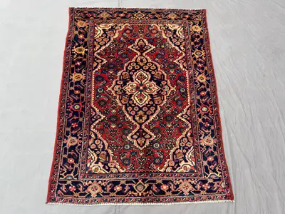 Turkish Hand Knotted Vintage Rug 3.6x4.7 ft | Soft Pile One of a Kind Small Area Rug | Luxury Room Decor | Cau