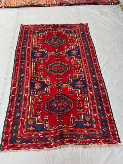 Unique 5 x 8 ft Afghan Hand-Knotted Vintage Soft Pile Balochi Design One-of-a-Kind Boho Home Decor Tribal Wool