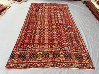 Turkish Hand-Knotted Vintage Runner - Anatolian Design Soft Wool Pile 6 x 11 ft One of a Kind Luxury Oriental 