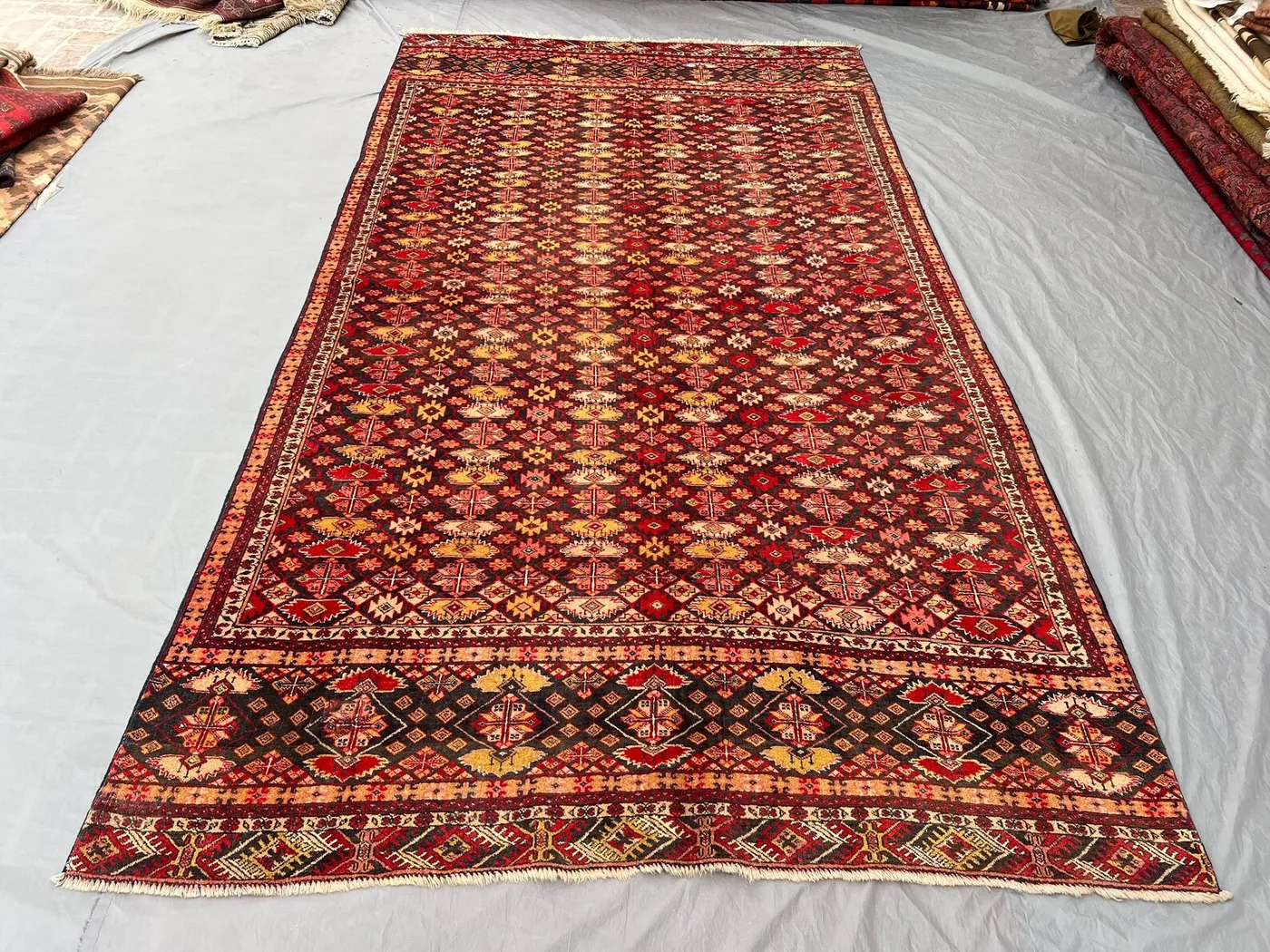 Turkish Hand-Knotted Vintage Runner - Anatolian Design Soft Wool Pile 6 x 11 ft One of a Kind Luxury Oriental Rug Ideal for Living Room