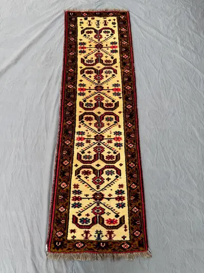 1'9 x 5'6 ft Afghan Hand Knotted Vintage Soft Pile Runner Rug, Balochi Design, One-of-a-Kind, Unique Tribal Ru