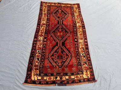 4 x 8 ft Turkish Hand Knotted Rug, Vintage Soft Pile, One of a Kind, Luxury Home Decor Medallion Design