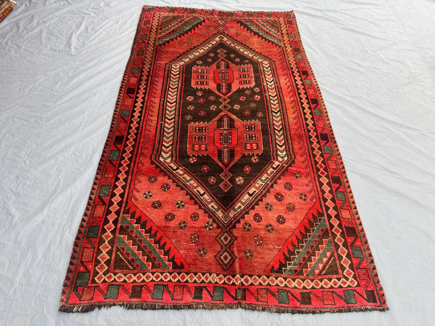 5.1 x 9.2 Ft Turkish Hand-Knotted Vintage Soft Pile Rug, One of a Kind Large Area Rug, Luxury Medallion Design, Home Boho Decor