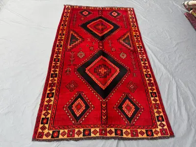 5x8.6 Ft Turkish Hand-Knotted Vintage Soft Pile Rug, One of a Kind Home Boho Decor, Luxury Medallion Design, R