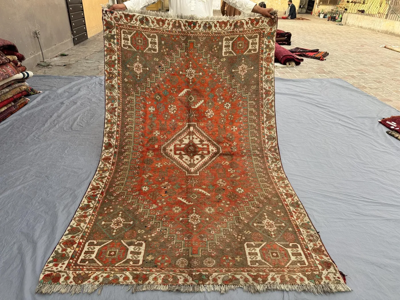 5x8 Vintage Turkish-Inspired Caucasian Rare Rug, Soft Wool, Geometric Design, Handwoven, One-of-a-Kind, Luxury Area Rug, Bedroom Rug