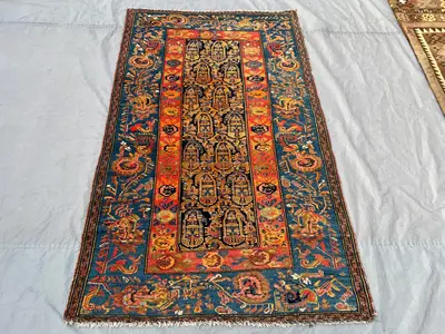 3'11" x 6'5" Antique Hand-Knotted Rug, Tribal Wool Turkmen Design, Turkish One-of-a-Kind Soft Pile Vintage Are