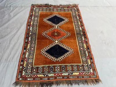 4x6 Vintage Afghan Kazak Rug, Hand-Knotted Soft Wool Carpet, Tribal Moroccan Style Rug, Geometric Pattern Area