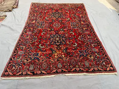 Hand Knotted Afghan Rug, 7 x 10 Vintage Soft Pile One of a Kind Rug, Luxury Room Decor, Turkish Inspired Cauca