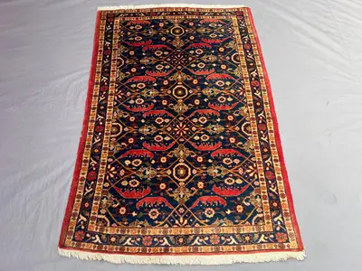 3'5 x 5'4 Ft Antique Afghan Hand Knotted Wool Rug Soft Pile Floral Pattern Small Area Rug Living Room Bedroom 