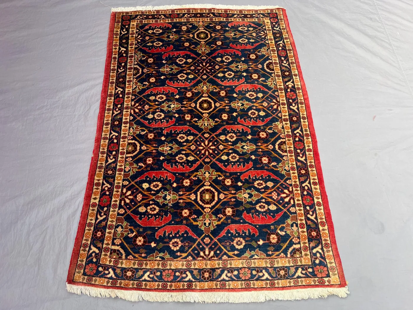3'5 x 5'4 Ft Antique Afghan Hand Knotted Wool Rug Soft Pile Floral Pattern Small Area Rug Living Room Bedroom Home Decor