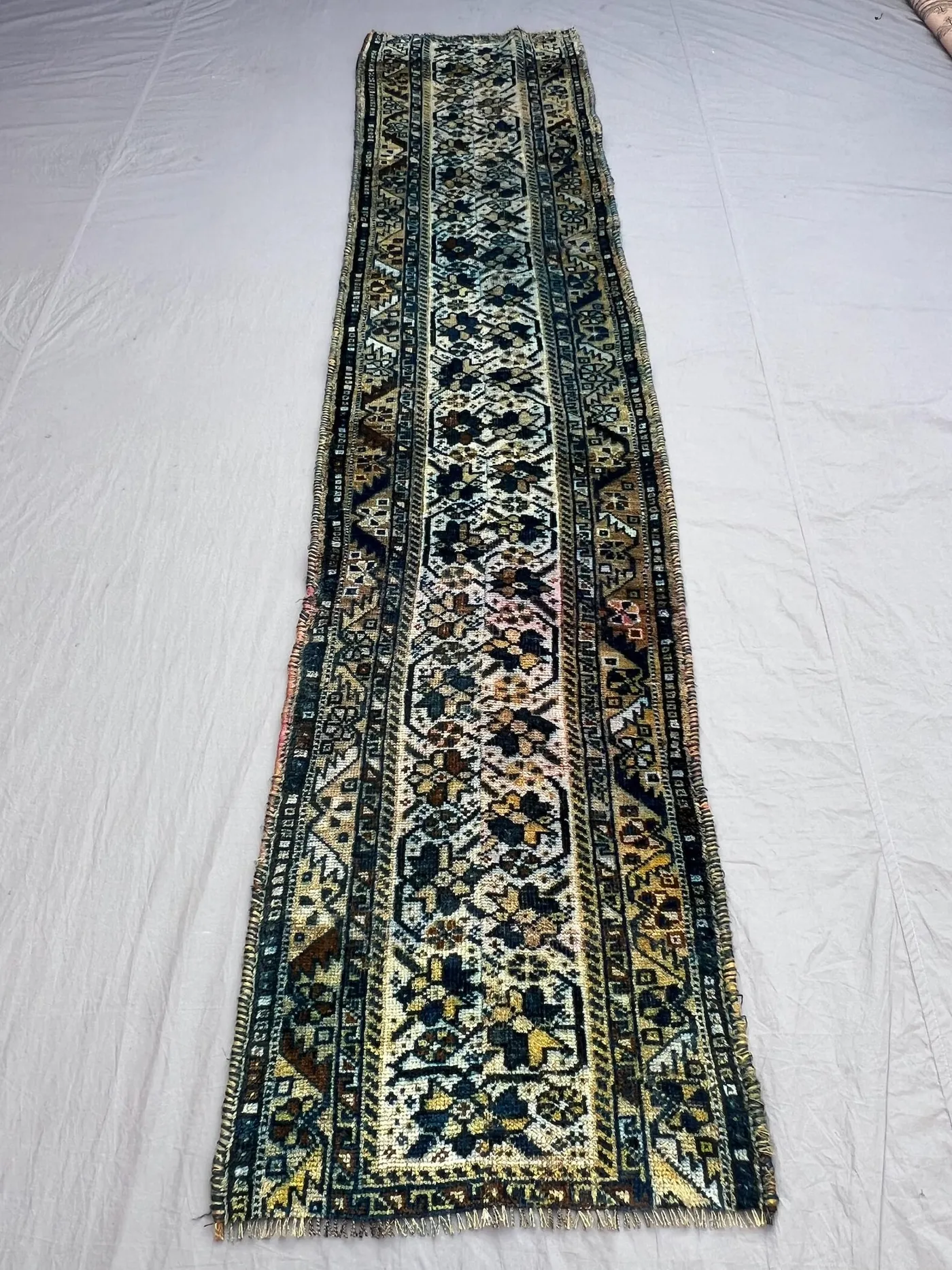 2x9'6 Afghan Hand-Knotted Runner Rug, Vintage Tribal Design, Soft Pile, Geometric, Hallway, Living Room Decor, Boho Chic, Unique Rug
