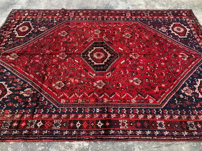 7x10 ft Antique Caucasian Tribal Rug, Turkmen Hand-Knotted Wool Rug, Geometric Pattern, Vintage Afghan Carpet 