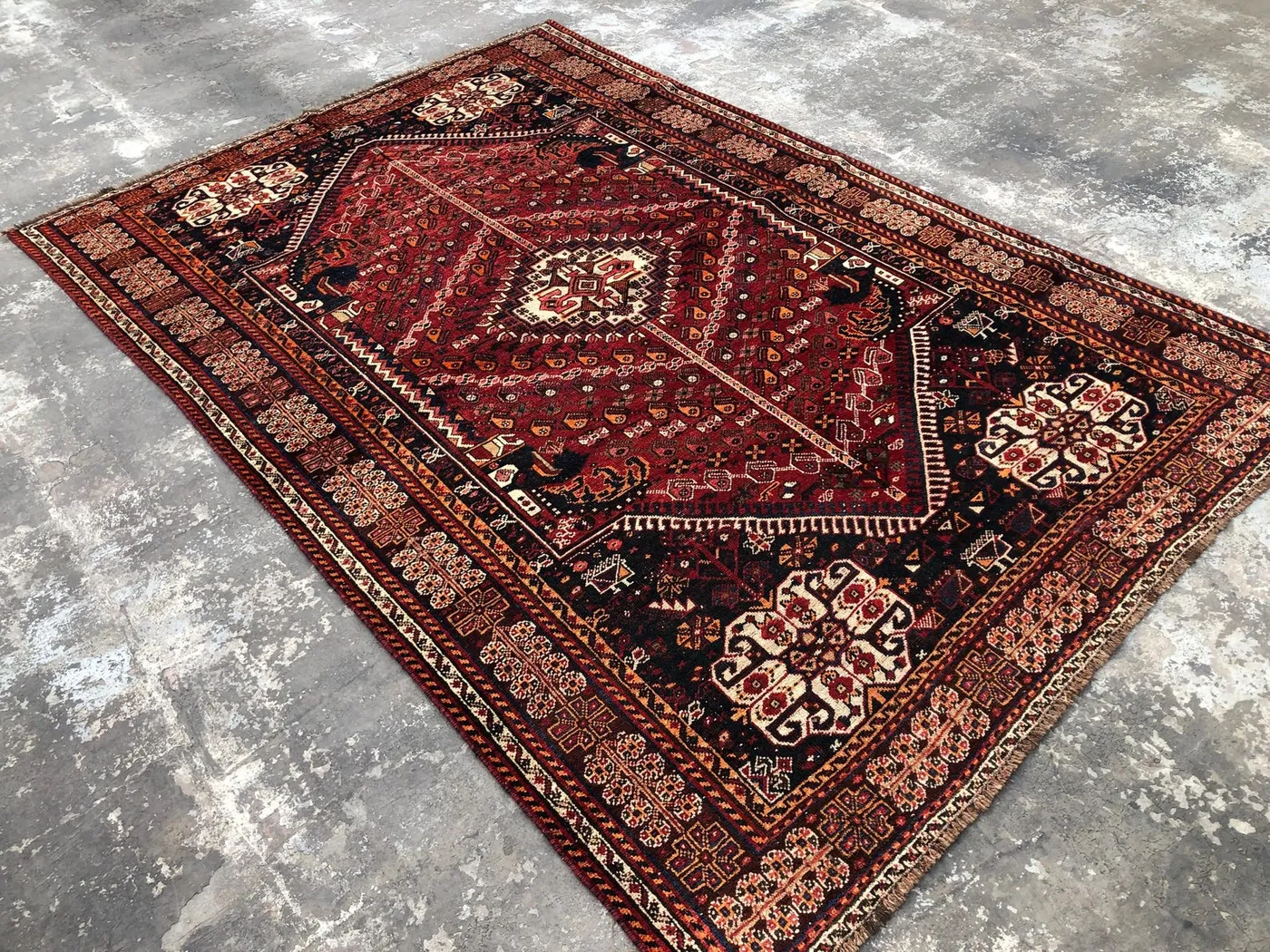 6.4x9.5 ft Antique Caucasian Tribal Rug, Turkmen Hand-Knotted Wool Rug, Geometric Pattern, Vintage Afghan Carpet LivingRoom Rustic Decor rug