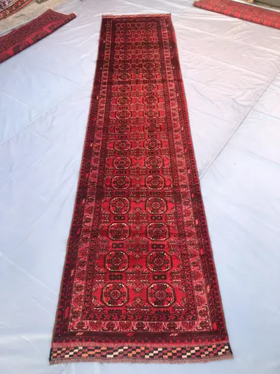 Vintage 3x12 ft Waziri Runner rug / Handwoven 3x12 ft Runner Rug / Vintage 3x12 Bashiri Runner Rug /Traditiona