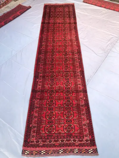Vintage 3x12 ft Waziri Runner rug / Handwoven 3x12 ft Runner Rug / Vintage 3x12 Bashiri Runner Rug /Traditiona