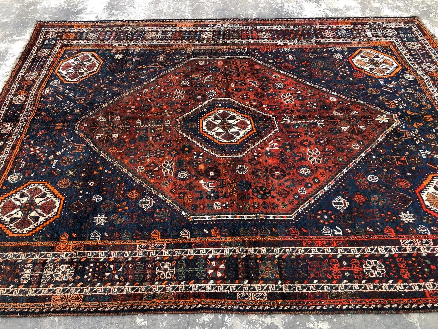 8x10 ft Antique Caucasian Medallion Rug - Turkmen Tribal Hand-Knotted Wool Living Room Carpet - Unique Afghan Rug, Turkish Rug, Rustic Decor