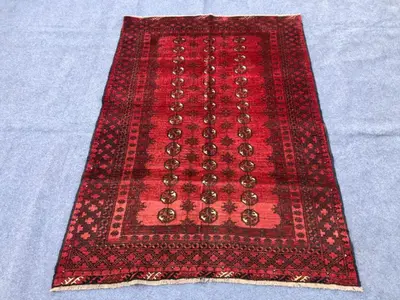 4x6 Afghan rug, Vintage Antique Rug, Turkmen rug, Afghani Tribal Rug, Mora gull rug, Handmade Wool Rug, Vintag