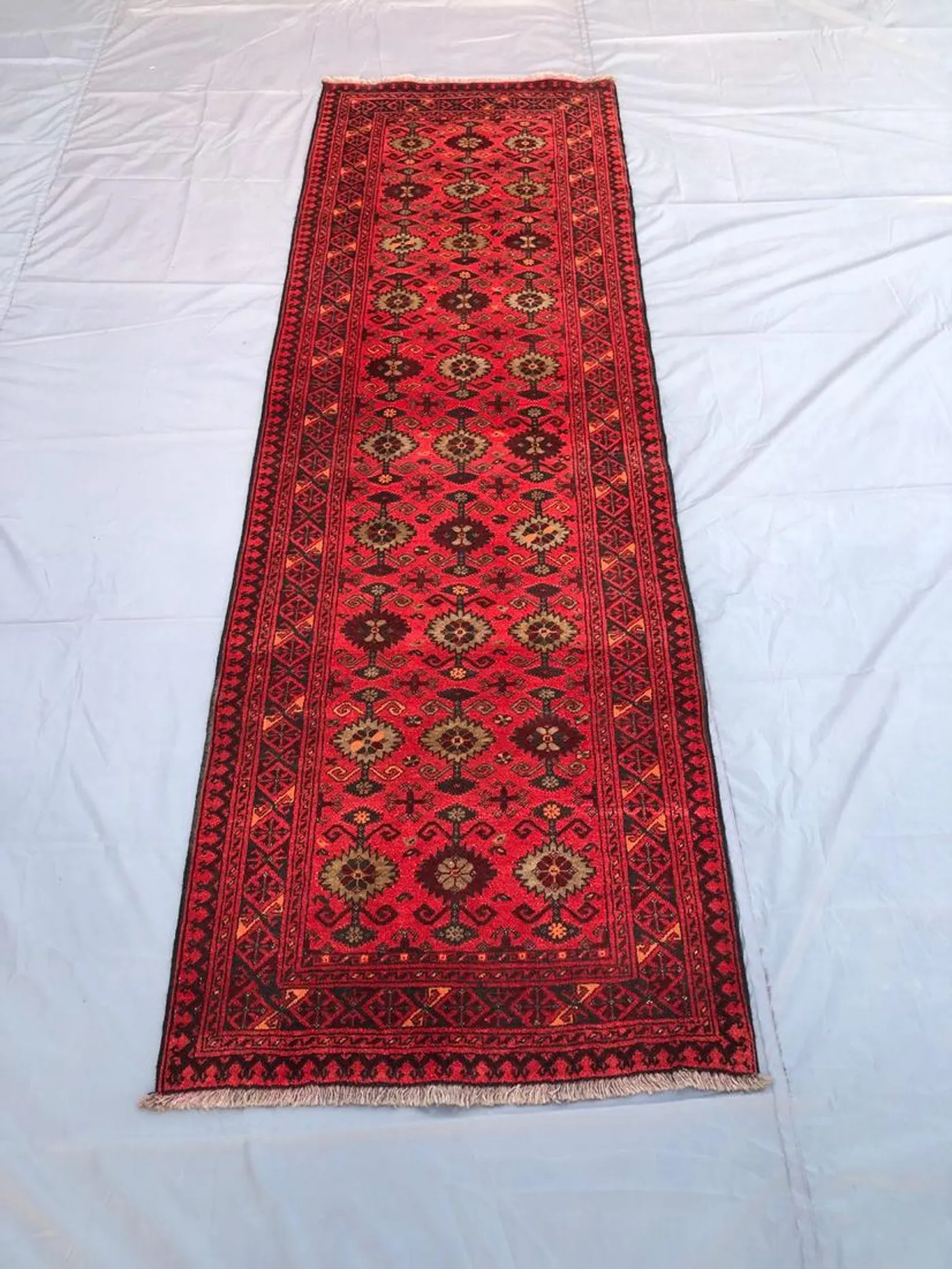 Afghani Vintage Runner Rug - 3x9 ft Handmade Wool Rug for Living Room, Hallway, Entryway, or Bedroom - Traditional Oriental Design