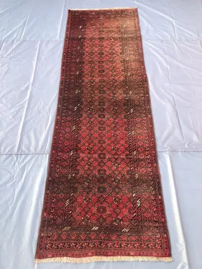 Turkmen Vintage Runner Rug - 3x10 ft, Handcrafted Wool, Tribal Pattern, Bohemian Accent , Handmade vintage rug