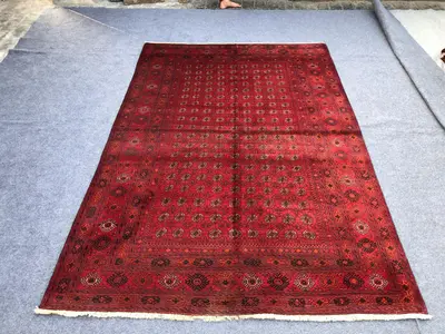 6x9 Antique Afghan Rug Vintage Turkmen Bashiri Tribal Rug/ Afghan Handmade Wool High Pile Soft Wool Oriental  