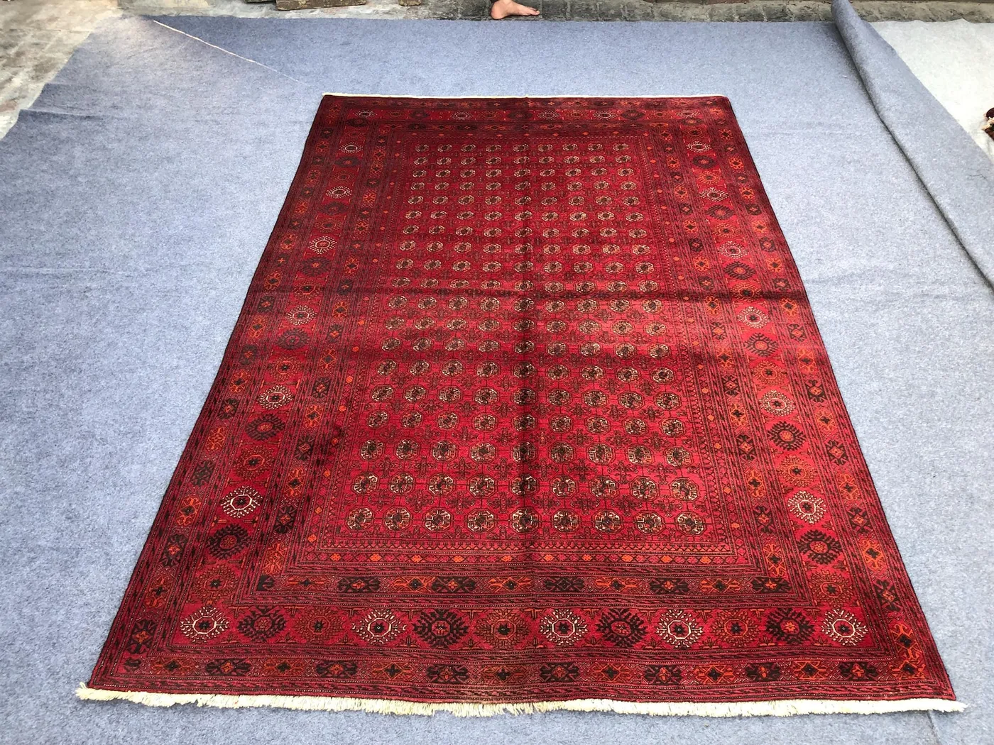 6x9 Antique Afghan Rug Vintage Turkmen Bashiri Tribal Rug/ Afghan Handmade Wool High Pile Soft Wool Oriental Area Rug/ 174x256 cm