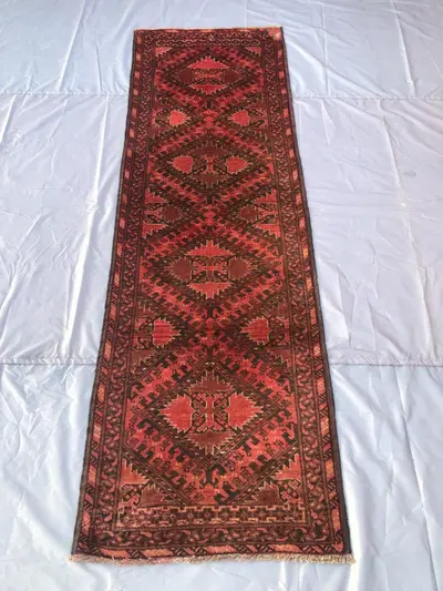 3x9 ft Tribal Runner Rug, Vintage Handmade Beauty for Hallways, Classic Handwoven rug/Vintage runner rug, wool