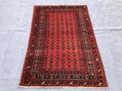 4x6 Bashiri Rug, Vintage Antique Rug, Afghan Tribal Rug, Bukhara Rug, Turkmen rug, Handmade Wool Rug, Vintage 