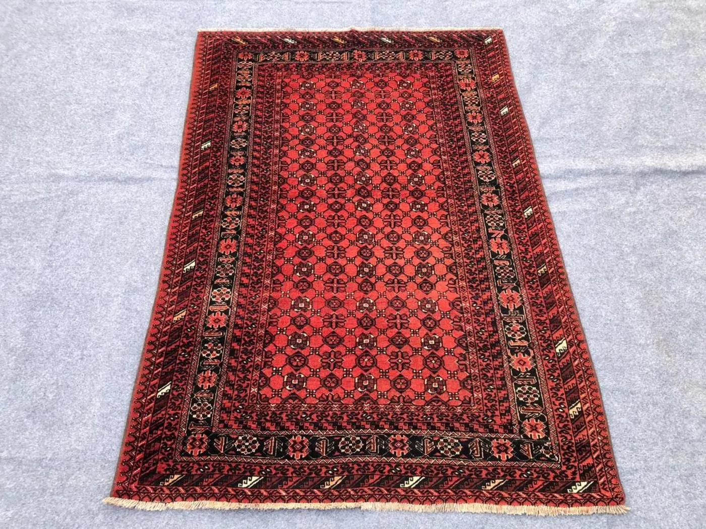 4x6 Bashiri Rug, Vintage Antique Rug, Afghan Tribal Rug, Bukhara Rug, Turkmen rug, Handmade Wool Rug, Vintage Area Rug, Rug For Bedroom