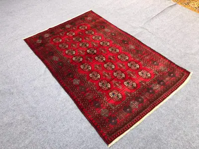 Afghani Vintage Rug 4x6 Beautiful Antique Rug/ Afghan Handmade Wool Rug/ Oriental rug / Traditional Rug / Bedr