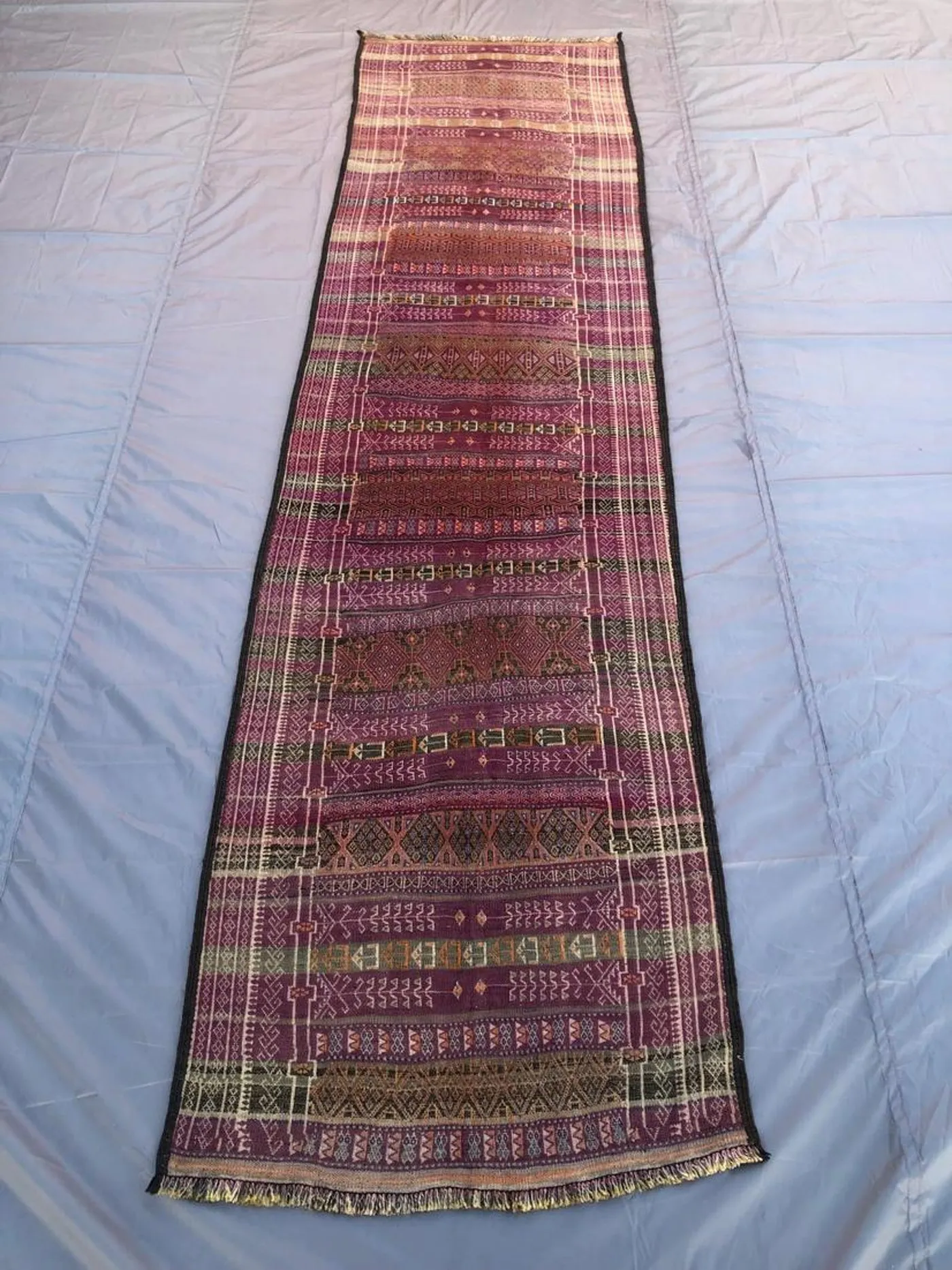 3x11 ft Vintage Runner kilim / Geometric design Afghan Flatweave Kilim Rug/ Turkmen Handmade Wool kilim/ Oriental Rug/Hallway Runner Rug