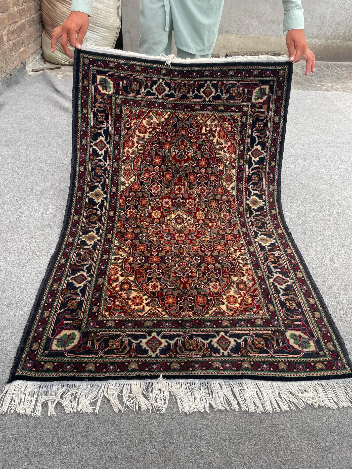 Afghan Vintage Hand-Knotted Tribal Rug 2'9" x 4'2" | Turkmen Geometric Small Area Rug | One-of-a-Kind Wool Accent Decor Rug, kids rug