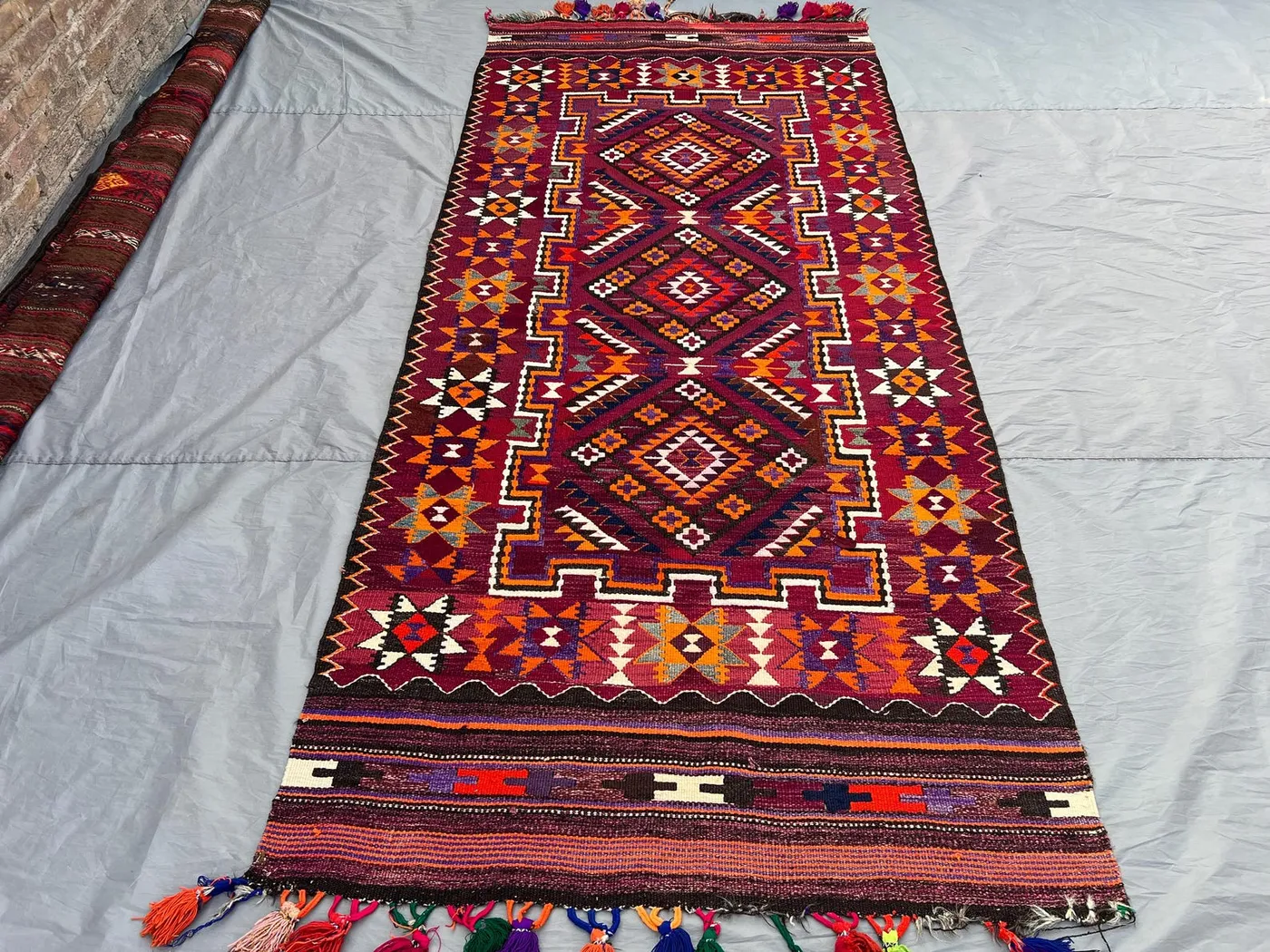 5x10 Afghan Kilim Runner | Vintage Flatweave Wool Rug | Tribal Diamond Pattern | Long Hallway Carpet, Entryway rug, turkish Style Kilim