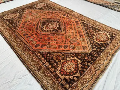 5'10 x 8'7 ft Antique Turkish Rug, Hand Knotted Wool Carpet, Full Pile Soft Caucasian Medallion Design, Rare O