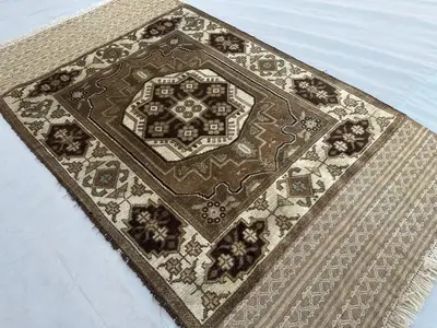 2'7x4'5 ft Afghan Baluch Rug | Antique Hand-Knotted Wool Runner | Faded Terracotta Tribal Carpet | Vintage Boh