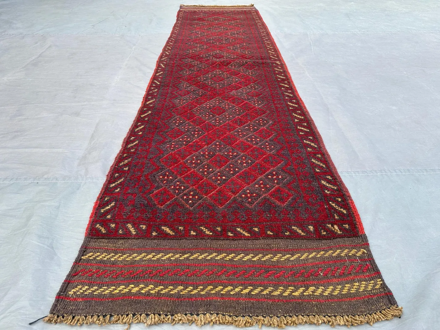 2x9 Afghan Baluch Runner Rug | Vintage Mishwani Wool Rug | Handwoven Kilim Mixed Carpet, Tribal Hallway Runner Rug, Home Decor, Kitchen rug