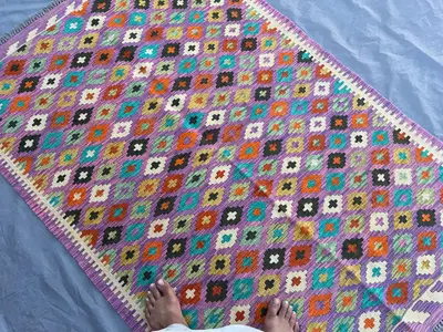 4x6'2 ft Afghan Handmade Kilim Rug | Multicolor Tribal Flat Weave Wool Carpet | Boho Geometric Area Rug for Li