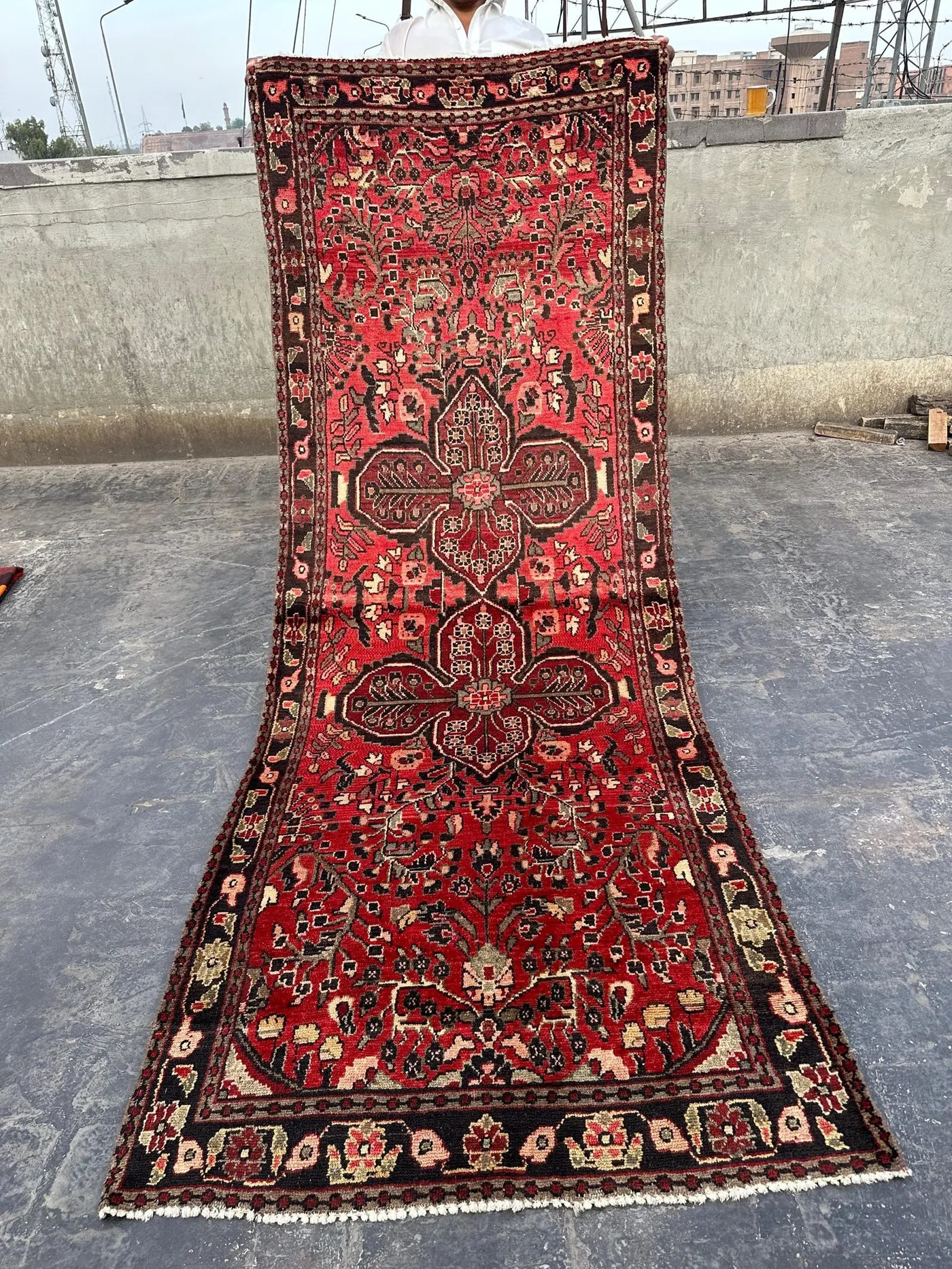 3'3 x 8'8 ft Antique Afghan Handmade Tribal Runner Rug Wide Hallway Rug Caucasian Style Geometric Pattern Turkmen Runner Rug, Moroccan rug