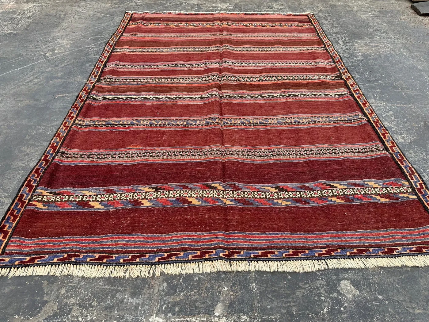 5x7 Antique Turkmen Kilim Rug Tribal Hand Woven Sumak Area Rug Turkish Style High Quality Tribal Faded Rug, Bedroom Rug, Home Decor Area Rug