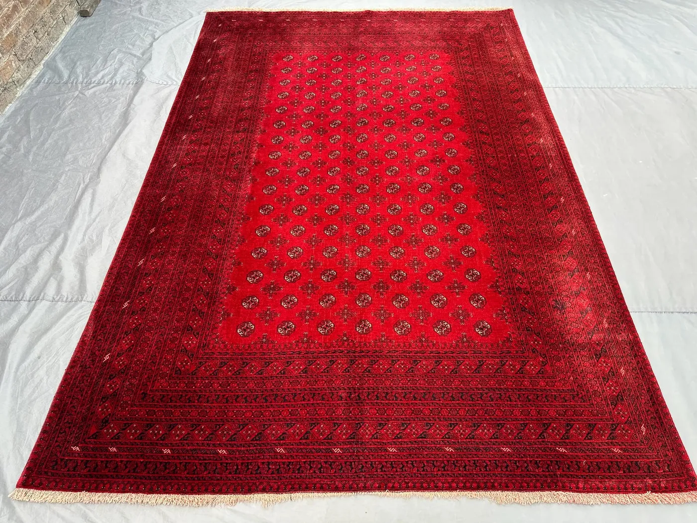 7 x 10 ft Vintage Afghan Hand Knotted Bashiri Mawri Gul Design Red Oriental Area Rug Soft Pile Traditional Boho Decor | living room decor