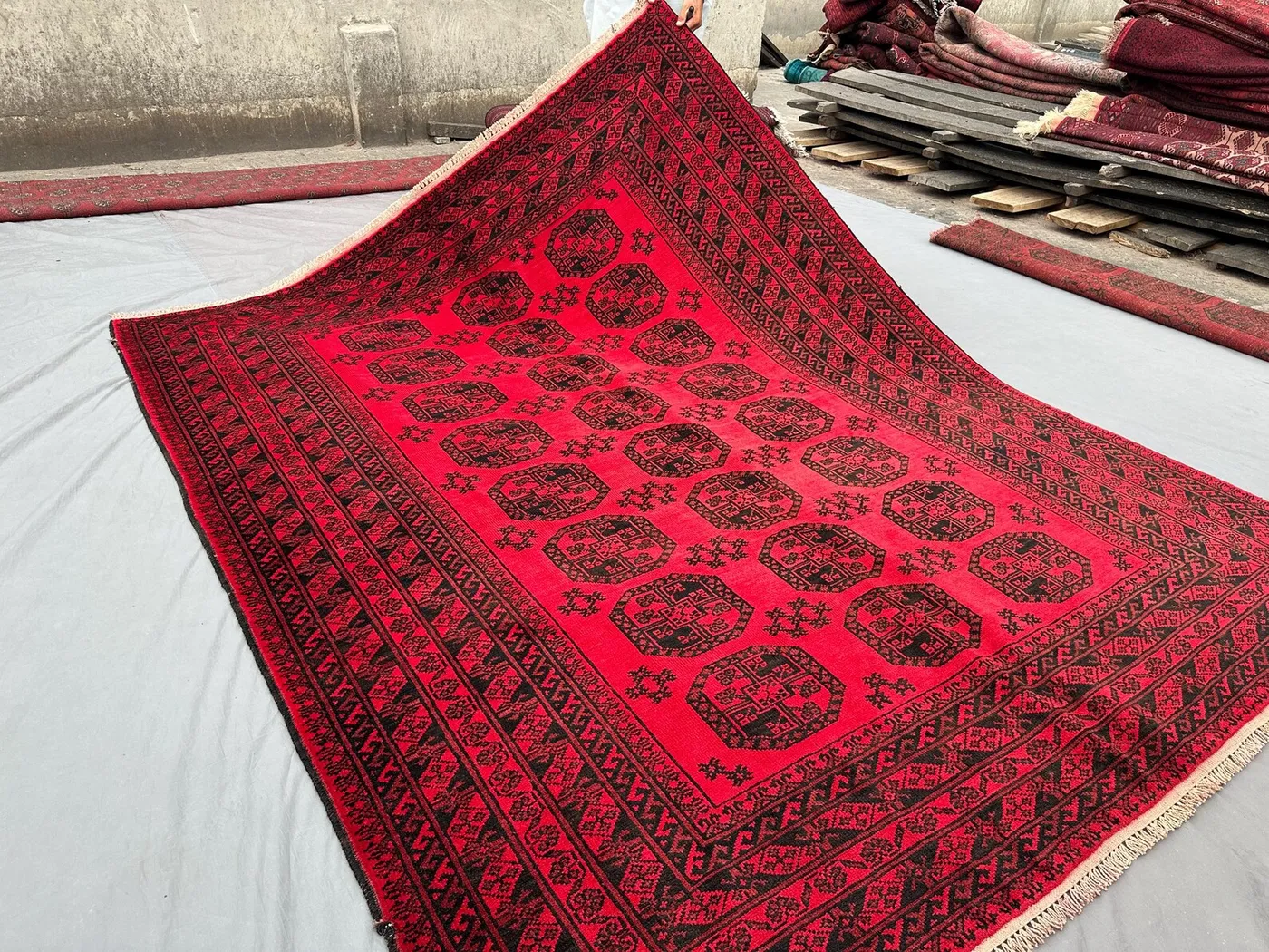 7x9 Vintage Turkmen Rug Afghan Hand Knotted Wool Carpet Elephant Foot Design Oriental Large Area Rug Tribal Boho Rug Decor, Bedroom rug