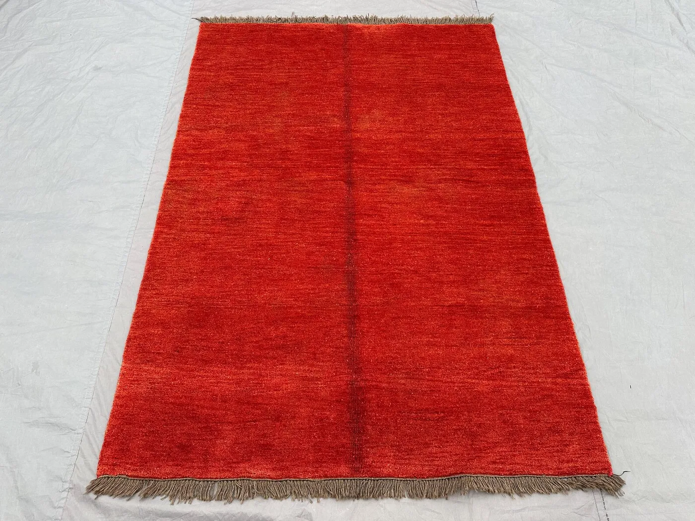 5 x 7 ft Vintage Afghan Hand Knotted Orange Faded Balochi Rug, Soft Pile, Minimalist Tribal Design, Top Quality Unique rug | farmhouse decor